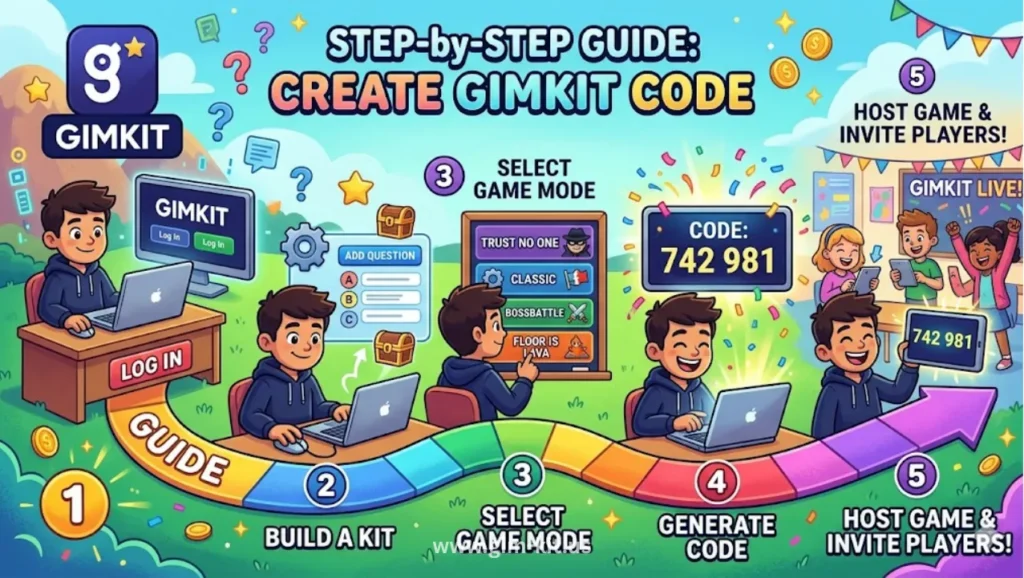 step by step guide about create gimkit code