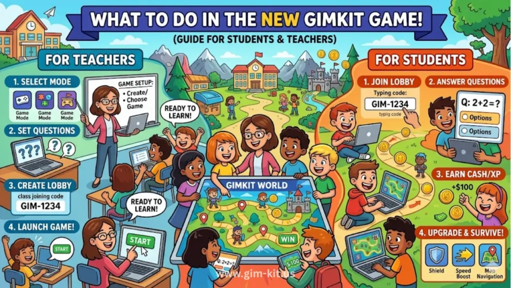 what to do in the new gimkits game (guide for students & teachers)